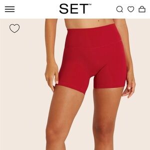SET ACTIVE medium bike shorts cherry red